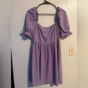 Soft Feminine Cottagecore Lavender Lilac Puff Sleeve Fairy Whimsy Mini Dress M 6